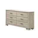 Bertha 6 Drawer Dresser in Rustic Greige Oak