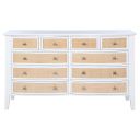 Bexhill 10-Drawer Dresser Cabinet In White
