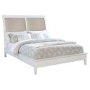 Bexhill 56 Inch Upholstered Queen Panel Bed In White and Tan