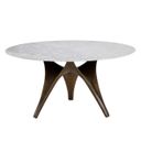 Bijon 59 Inch Bijon Dining Table In Matte White and Antique Bronze