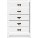 The appearance of Binterglen Chest Of Drawers In White designed by Signature Design by Ashley in the transitional interior design. This white piece of furniture  was selected by 1StopBedrooms from Binterglen Collection to add a touch of cosiness and style into your home. Sku: B427-46. Material: Wood.