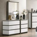 The appearance of Birsfelden Dresser In White and Gray designed by Furniture of America in the modern / contemporary interior design. This white and gray piece of furniture was selected by 1StopBedrooms from Birsfelden Collection to add a touch of cosiness and style into your home. Sku: FOA7225WH-D. Material: Wood.