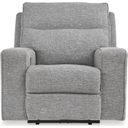 The appearance of Biscoe Pewter Power Recliner designed by Signature Design by Ashley in the modern / contemporary interior design. This pewter piece of furniture was selected by 1StopBedrooms from Biscoe Collection to add a touch of cosiness and style into your home. Sku: 9050313. Material: Polyester.