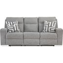 The appearance of Biscoe Pewter Power Reclining Sofa designed by Signature Design by Ashley in the modern / contemporary interior design. This pewter piece of furniture was selected by 1StopBedrooms from Biscoe Collection to add a touch of cosiness and style into your home. Sku: 9050315. Material: Polyester.