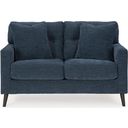 The appearance of Bixler Loveseat In Navy designed by Signature Design by Ashley in the modern / contemporary interior design. This navy piece of furniture was selected by 1StopBedrooms from Bixler Collection to add a touch of cosiness and style into your home. Sku: 2610635. Material: Fabric.