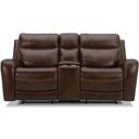 The appearance of Blair Loveseat With Console In Cognac designed by Liberty in the transitional interior design. This cognac piece of furniture was selected by 1StopBedrooms from Blair Collection to add a touch of cosiness and style into your home. Sku: 7005CG-22P. Material: Plywood.