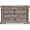 The appearance of Blairhurst Dresser In Light Brown designed by Signature Design by Ashley in the traditional interior design. This grayish brown piece of furniture  was selected by 1StopBedrooms from Blairhurst Collection to add a touch of cosiness and style into your home. Sku: B916-31. Material: Wood.