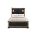 Blake Full Bed With Lamps In Black And Gold