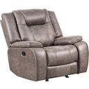 The appearance of Blake Glider Recliner In Taupe designed by Parker House in the transitional interior design. This taupe piece of furniture was selected by 1StopBedrooms from Blake Collection to add a touch of cosiness and style into your home. Sku: MBLA#812G-DTAU. Material: Polyester.