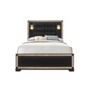 Blake Queen Bed With Lamps In Black And Gold