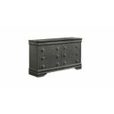 The appearance of Blaze Dresser In Gray designed by Galaxy Home Furnishings in the modern / contemporary interior design. This gray piece of furniture  was selected by 1StopBedrooms from Blaze Collection to add a touch of cosiness and style into your home. Sku: 601955556460. Material: Solid Wood.