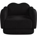 The appearance of Bloom Teddy Fabric Chair In Black designed by Meridian in the modern / contemporary interior design. This black piece of furniture was selected by 1StopBedrooms from Bloom Collection to add a touch of cosiness and style into your home. Sku: 44006Black-C. Material: Fabric.
