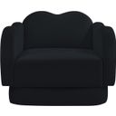 The appearance of Bloom Velvet Chair In Black Velvet designed by Meridian in the modern / contemporary interior design. This black velvet piece of furniture  was selected by 1StopBedrooms from Bloom Collection to add a touch of cosiness and style into your home. Sku: 44007Black-C. Material: Velvet.
