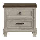 Bloomfield 2-Drawer Nightstand with USB In Medium Brown and Washed Stone