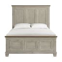 Bloomfield Queen Panel Bed In Medium Brown and Washed Stone