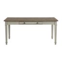 Bloomfield Rectangular Dining Table In Medium Brown and Washed Stone