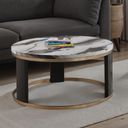 The appearance of Bogor Round Cocktail Table In Black/White/Gold designed by Furniture of America in the modern / contemporary interior design. This black/white/gold piece of furniture  was selected by 1StopBedrooms from Bogor Collection to add a touch of cosiness and style into your home. Sku: FM44007BK-CR. Material: Paper.