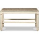The appearance of Bolanburg Two-tone Double Counter Upholstered Bench (1/CN) designed by Signature Design by Ashley in the transitional interior design. This two-tone piece of furniture  was selected by 1StopBedrooms from Bolanburg Collection to add a touch of cosiness and style into your home. Sku: D647-09. Material: Fabric.