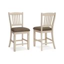 The appearance of Bolanburg Two Tone Upholstered Barstool Set of 2 designed by Signature Design by Ashley in the transitional interior design. This two-tone piece of furniture  was selected by 1StopBedrooms from Bolanburg Collection to add a touch of cosiness and style into your home. Sku: D647-124. Material: Fabric.