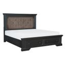Bolingbrook Wire Brushed Charcoal Upholstered Queen Storage Platform Bed