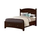 The appearance of Bonanza Queen Poster Storage Bed In Merlot designed by Vaughan Bassett in the transitional interior design. This merlot piece of furniture  was selected by 1StopBedrooms from Bonanza Collection to add a touch of cosiness and style into your home. Sku: BB27-557;BB27-050B;BB27-502;TT-555T. Bed Type: Storage Bed. Bed Size: Queen. Material: Maple.
