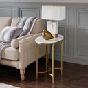 The appearance of Bordeaux End Table In White/Gold designed by Olliix in the traditional interior design. This white/gold piece of furniture  was selected by 1StopBedrooms from Bordeaux Collection to add a touch of cosiness and style into your home. Sku: MPS120-0124. Material: Metal.