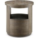 The appearance of Bosley Round End Table designed by Magnussen in the transitional interior design. This porpoise piece of furniture  was selected by 1StopBedrooms from Bosley Collection to add a touch of cosiness and style into your home. Sku: T5693-05. Material: Oak Veneer.