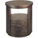 The appearance of Bosley Round End Table designed by Magnussen in the transitional interior design. This coffee bean piece of furniture  was selected by 1StopBedrooms from Bosley Collection to add a touch of cosiness and style into your home. Sku: T5762-05. Material: Oak Veneer.