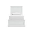 The appearance of Bostwick Shoals Twin Panel Bed In White designed by Signature Design by Ashley in the traditional interior design. This white piece of furniture was selected by 1StopBedrooms from Bostwick Shoals Collection to add a touch of cosiness and style into your home. Sku: B139-153;B139-183. Bed Type: Panel Bed. Material: Wood. Bed Size: Twin.