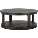The appearance of Boswell Peppercorn Round Cocktail Table designed by Magnussen in the transitional interior design. This brown piece of furniture  was selected by 1StopBedrooms from Boswell Collection to add a touch of cosiness and style into your home. Sku: T5263-45. Material: Pine.
