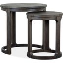 The appearance of Boswell Peppercorn Round Nesting Tables designed by Magnussen in the transitional interior design. This peppercorn piece of furniture  was selected by 1StopBedrooms from Boswell Collection to add a touch of cosiness and style into your home. Sku: T5263-12. Material: Pine.