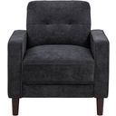 Bowen II Fabric Upholstered Track Arm Chair In Steel Grey