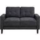 Bowen II Fabric Upholstered Track Arm Loveseat In Steel Grey