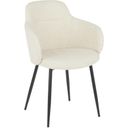 Boyne Industrial Chair In Black Metal And Cream Noise Fabric