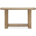 The appearance of Bradford Rectangular Sofa Table In Riverbed Beige designed by Magnussen in the modern / contemporary interior design. This riverbed beige piece of furniture  was selected by 1StopBedrooms from Bradford Collection to add a touch of cosiness and style into your home. Sku: T5950-73. Material: Oak Veneer.