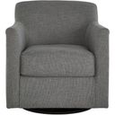The appearance of Bradney Charcoal Swivel Accent Chair designed by Signature Design by Ashley in the transitional interior design. This smoke piece of furniture was selected by 1StopBedrooms from Bradney Collection to add a touch of cosiness and style into your home. Sku: A3000326. Material: Fabric.