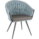 The appearance of Braided Matisse Contemporary Chair In Black Metal With Grey Faux Leather And Blue Fabric designed by Lumisource in the modern / contemporary interior design. This black piece of furniture was selected by 1StopBedrooms from Matisse Collection to add a touch of cosiness and style into your home. Sku: CH-BRAIDMAT BKBU. Material: Fabric.