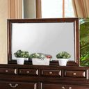The appearance of Brandt Mirror (Brown Cherry) designed by Furniture of America in the transitional interior design. This brown piece of furniture  was selected by 1StopBedrooms from Brandt Collection to add a touch of cosiness and style into your home. Sku: CM7302CH-M. Material: Wood.