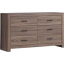 The appearance of Brantford 6-drawer Dresser Barrel Oak designed by Coaster in the country / farmhouse interior design. This barrel oak piece of furniture was selected by 1StopBedrooms from Brantford Collection to add a touch of cosiness and style into your home. Sku: 207043. Material: Wood.