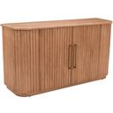 The appearance of Breck 60 Inch Curved Sideboard Bar Storage Cabinet In Brown designed by Jofran in the transitional interior design. This brown piece of furniture was selected by 1StopBedrooms from Breck Collection to add a touch of cosiness and style into your home. Sku: 2381-60. Material: Mango.