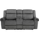 The appearance of Brennen Double Reclining Love Seat With Center Console In Grey designed by Homelegance in the modern / contemporary interior design. This grey piece of furniture was selected by 1StopBedrooms from Brennen Collection to add a touch of cosiness and style into your home. Sku: 9204CC-2. Material: Textured.