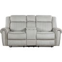 The appearance of Brennen Double Reclining Loveseat with Center Console In Gray designed by Homelegance in the traditional interior design. This gray piece of furniture was selected by 1StopBedrooms from Brennen Collection to add a touch of cosiness and style into your home. Sku: 9204MT-2. Material: Microfiber.