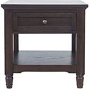 The appearance of Brentwood 24 Inch Square End Table with Drawer and Storage Shelf In Arbor Oak and Brown designed by Jofran in the transitional interior design. This arbor oak/brown piece of furniture  was selected by 1StopBedrooms from Brentwood Collection to add a touch of cosiness and style into your home. Sku: 2520-3. Material: Rubberwood.