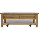 The appearance of Brentwood 50 Inch Coffee Table with Storage and Caster Wheels In Cascade Oak and Brown designed by Jofran in the modern / contemporary interior design. This cascade oak/brown piece of furniture  was selected by 1StopBedrooms from Brentwood Collection to add a touch of cosiness and style into your home. Sku: 2510-1. Material: Rubberwood.