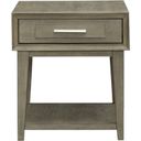 The appearance of Brentwood End Table In Sandstone designed by Liberty in the modern / contemporary interior design. This sandstone piece of furniture  was selected by 1StopBedrooms from Brentwood Collection to add a touch of cosiness and style into your home. Sku: 789-OT1020. Material: Solid Rubberwood.