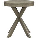 The appearance of Brentwood Round End Table In Sandstone designed by Liberty in the modern / contemporary interior design. This sandstone piece of furniture  was selected by 1StopBedrooms from Brentwood Collection to add a touch of cosiness and style into your home. Sku: 789-OT1022. Material: Solid Rubberwood.