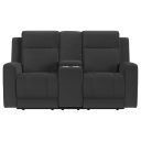 The appearance of Brentwood Upholstered Reclining Loveseat In Dark Charcoal designed by Coaster in the transitional interior design. This dark charcoal piece of furniture was selected by 1StopBedrooms from Brentwood Collection to add a touch of cosiness and style into your home. Sku: 610285. Material: Upholstered.