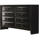 The appearance of Briana Rectangular 8-drawer Dresser Black designed by Coaster in the transitional interior design. This black piece of furniture was selected by 1StopBedrooms from Briana Collection to add a touch of cosiness and style into your home. Sku: 200703. Material: Wood.