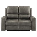Brickston Triple Power Reclining Loveseat In Charcoal