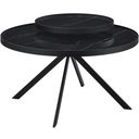 The appearance of Briggs Round Marble Printed Glass Top Coffee Table In Black designed by Coaster in the modern / contemporary interior design. This black piece of furniture  was selected by 1StopBedrooms from Briggs Collection to add a touch of cosiness and style into your home. Sku: 706268. Material: Glass.